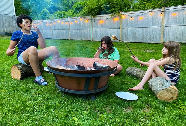 1000 Ideas for Spending 1000 Hours Outside with Kids: backyard camping s'mores