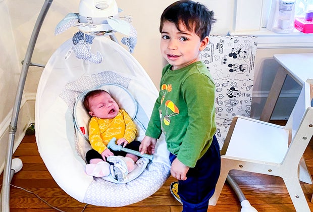 Proud big brother and baby