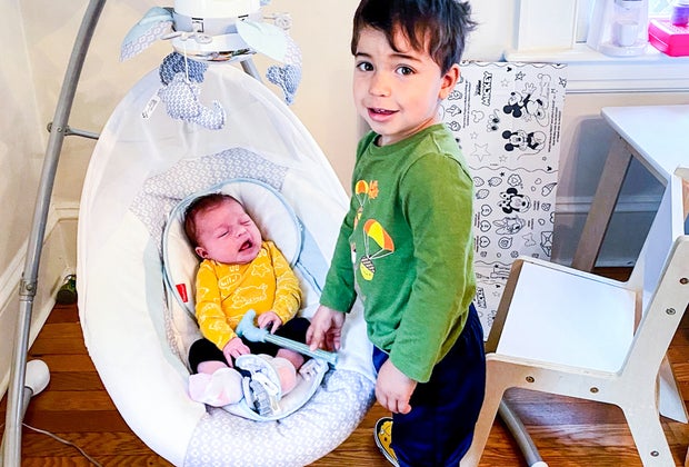 Proud big brother and baby