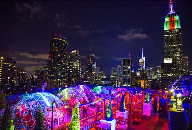 Enjoy outdoor dining with a view at the 230 Fifth Rooftop