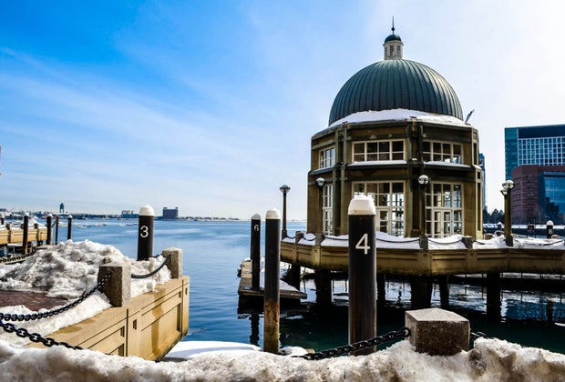 Image of the Boston HarborWalk.