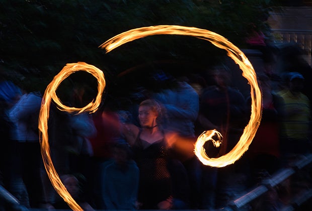 Image of fire dancers at WaterFire Providence
