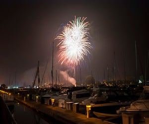 View fireworks over the water this Fourth of July. Photo courtesy of the Waukegan Harbor