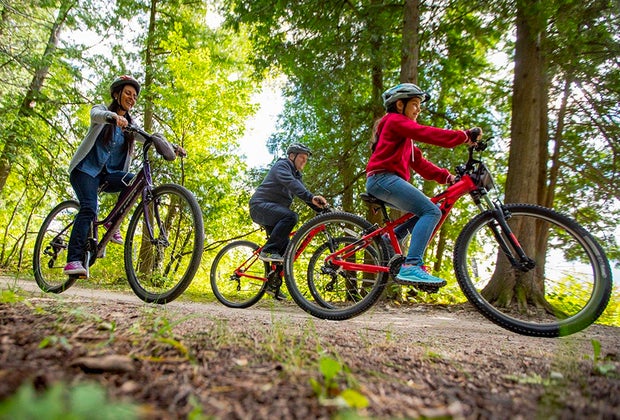 bike riding in Kettle Moraine State forest is a popular day trip from Chicago