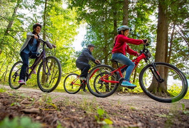 bike riding in Kettle Moraine State forest is a popular day trip from Chicago