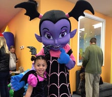 Kids who party at Jam Time get treats, crafts, and a meet-up with Vampirina. Photo courtesy of Jam Time Natick