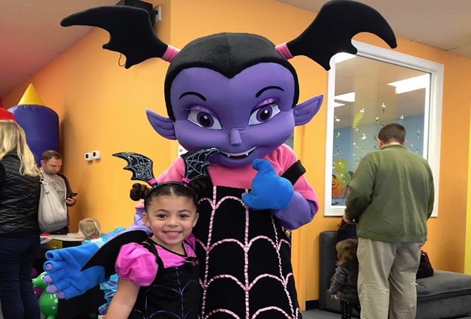 Kids who party at Jam Time get treats, crafts, and a meet-up with Vampirina. Photo courtesy of Jam Time Natick