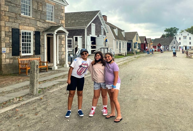 Image of family on a day trip in Mystic, Connecticut.