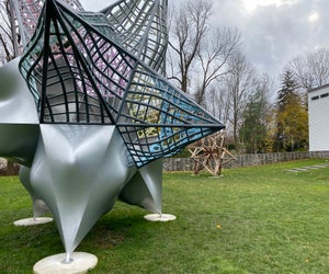 Enjoy outdoor art, like Frank Stella's Stars at the Aldrich. Photo by Ally Noel