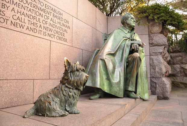 Franklin Delano Roosevelt Memorial on the National Mall in DC
