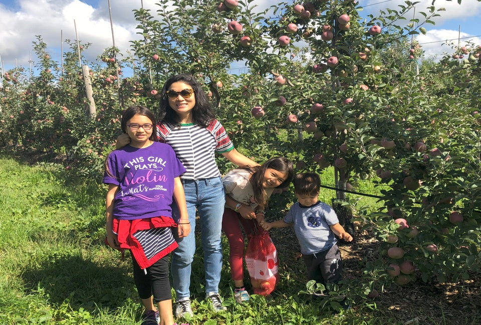Apple picking is one of the family-friendly fall activities you can enjoy in the Hudson Valley with Kids. Photo courtesy of the author