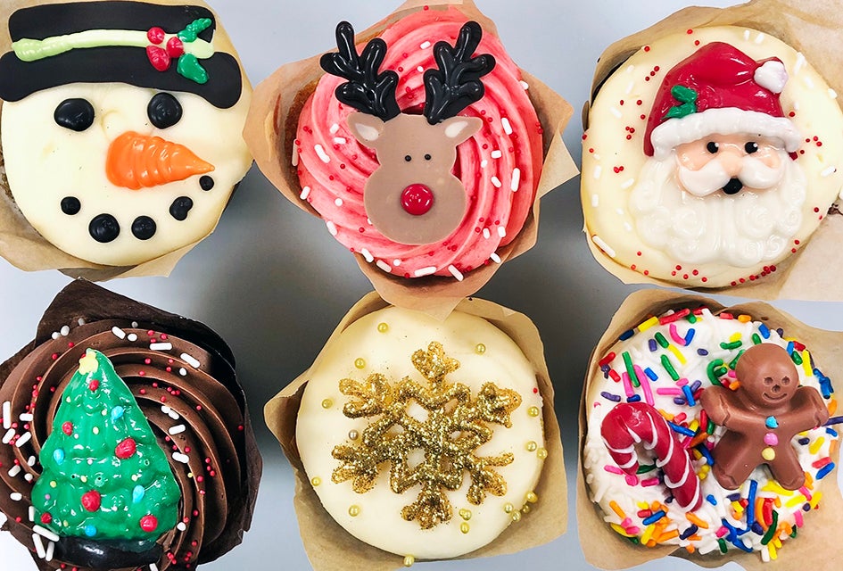 Pick up a batch of festive holiday cupcakes from Riviera Bakehouse.