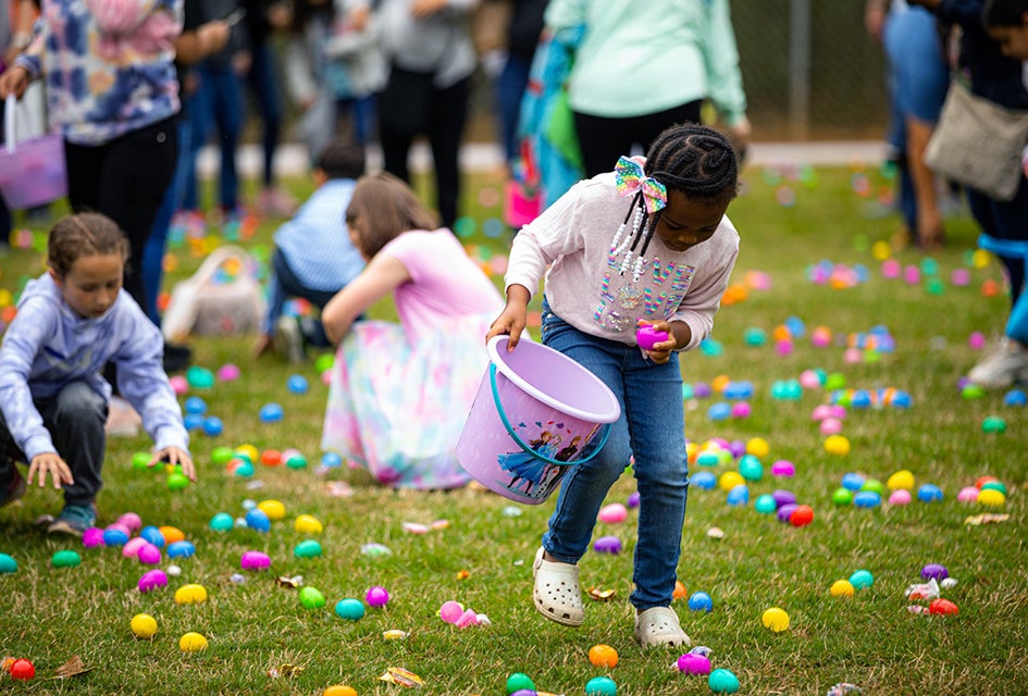 Hop into fun at the Easter Egg Hunt & Eggs-stra Special Needs Egg Hunt in Norcross. Photo courtesy of the event