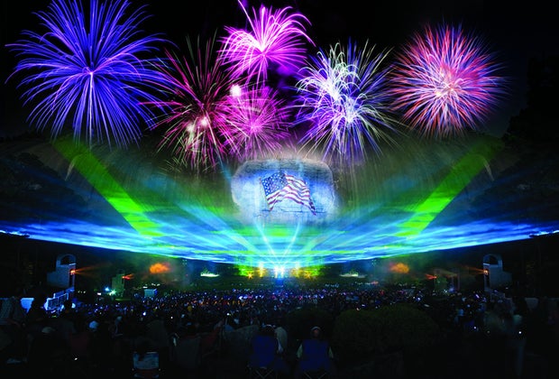 Fireworks light up the night at Stone Mountain Park. Photo courtesy of Stone Mountain