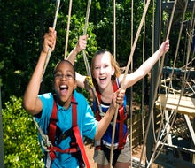 During certain times of the year, families can venture to Stone Mountain Park's SkyHike--an all-ages ropes adventure course.