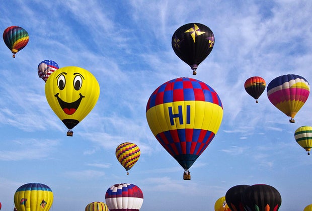 Hot air balloons in the sky