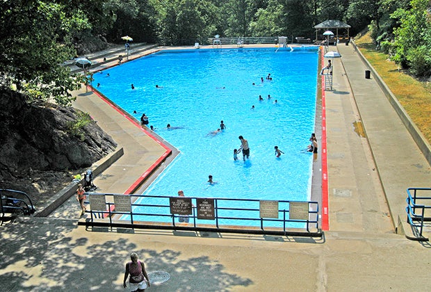 Bear Mountain State Park has an on-site pool.