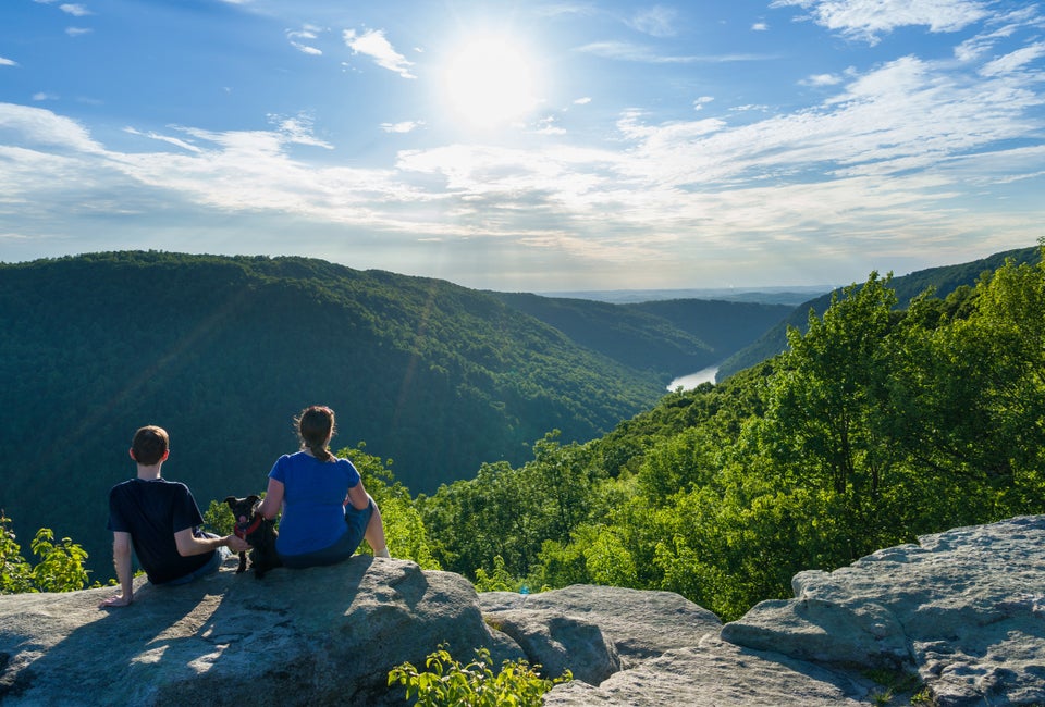 Take in the view of Cheat River Canyon from Raven Rock in Coopers Rock State Forest 
