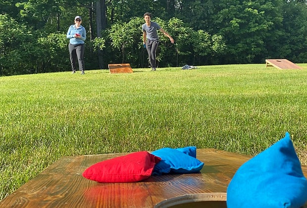 Bluebird Sunapee cornhole game