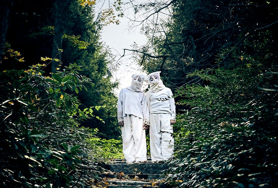 There are eerie surprises at every turn through Maudslay State Park's Halloween Haunted Trail near Boston. Photo courtesy of Theater in the Open