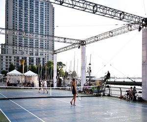 Watch a match and participate in a clinic at Brookfield Place's US Open Experience. Photo courtesy of Brookfield Place