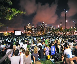 Pull up a blanket for Movies With a View at Brooklyn Bridge Park. Photo by Julienne Schaer