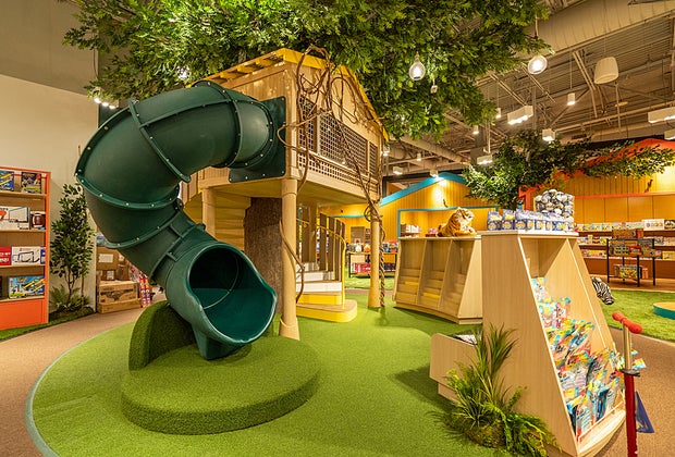 Kids can hit the slide while mom and dad shop at CAMP Garden State Plaza