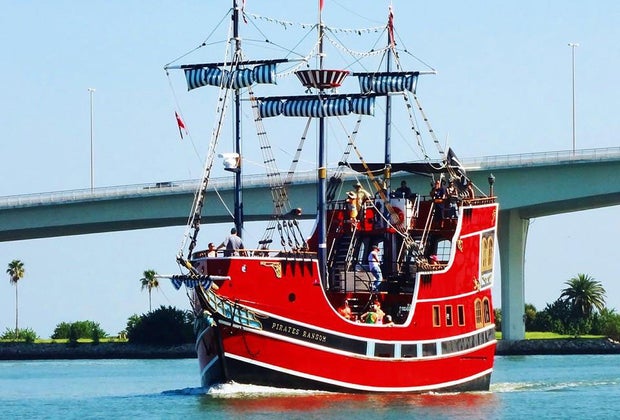 people take a pirate boat ride