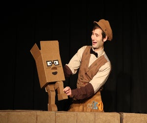 Kids will relate to the creative possibilities for cardboard at Puppet Showplace Theater. Photo by Brad Shur