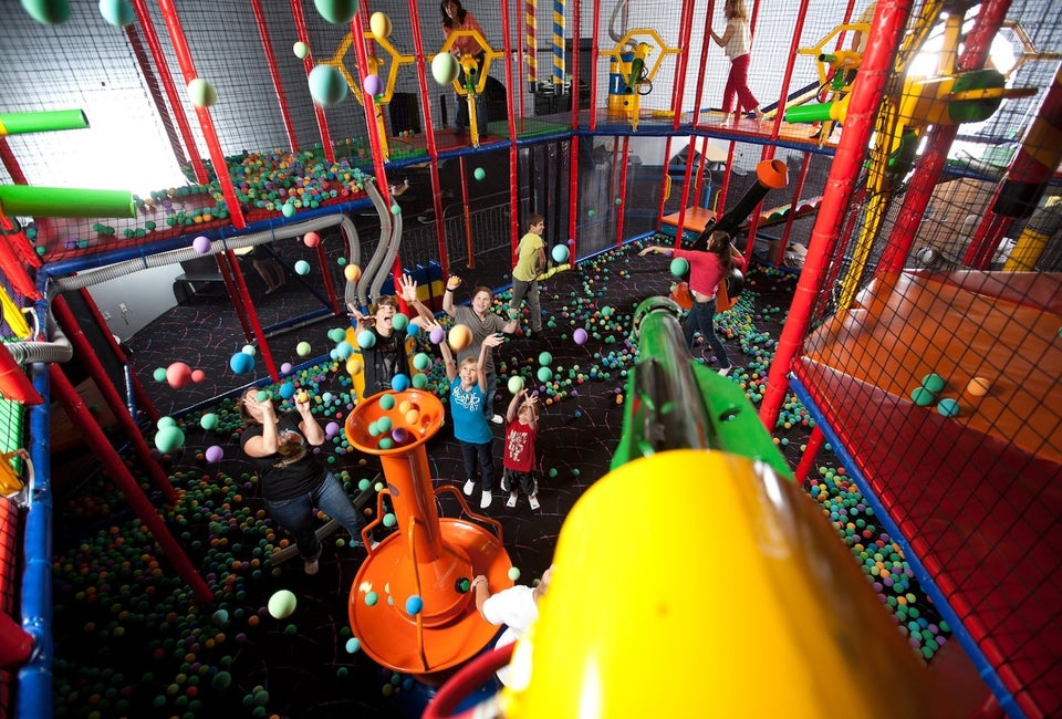 Castle Fun Center in Chester has a giant inflatable park, a rock wall, laser tag, and more. Photo by Katherine Dhurandhar 