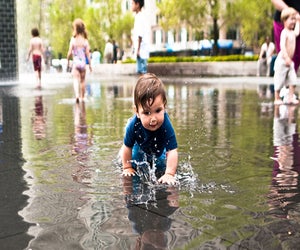 Take your little one for a splash in the Crown Fountain. Photo by Sandor Weisz