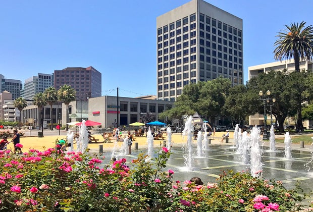 Best splash pads in San Francisco: Plaza de Cesar Chavez in San Francisco