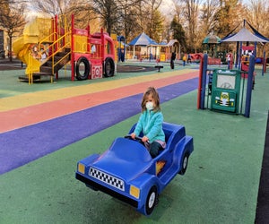 Kids of all ages and abilities will love the colorful equipment at Clemyjontri Park. Photo by the author
