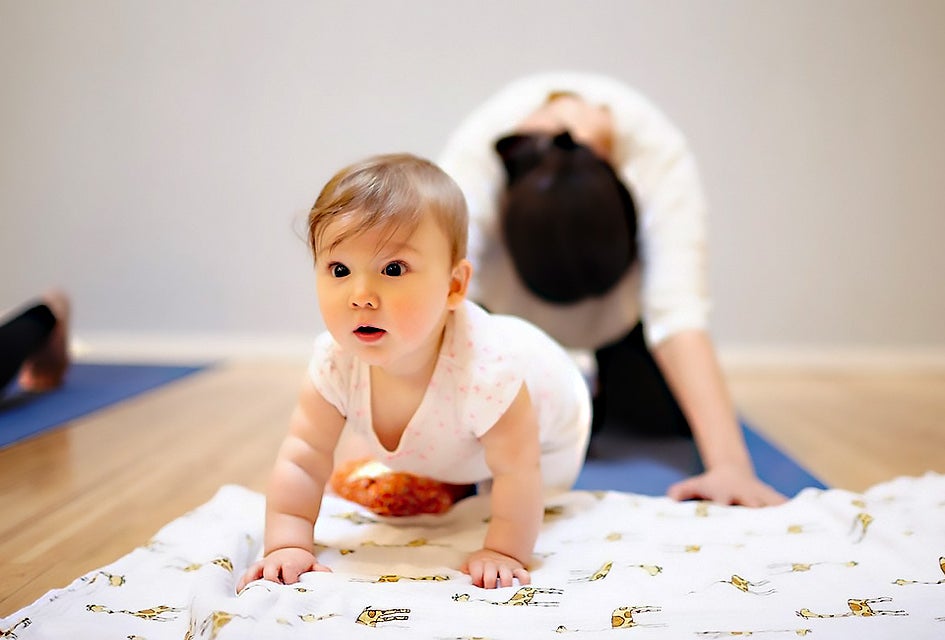 Rebuild strength and soothe the aches of new parenthood while connecting with your newest addition at Bend and Bloom. Photo courtesy of the studio