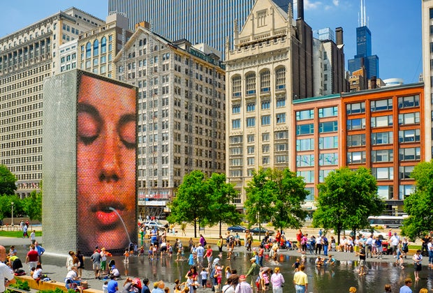 Crown Fountain in Millennium Park