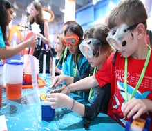 The experiments keep kids engaged at the top STEM summer camps for CT kids. Photo courtesy of the Connecticut Science Center