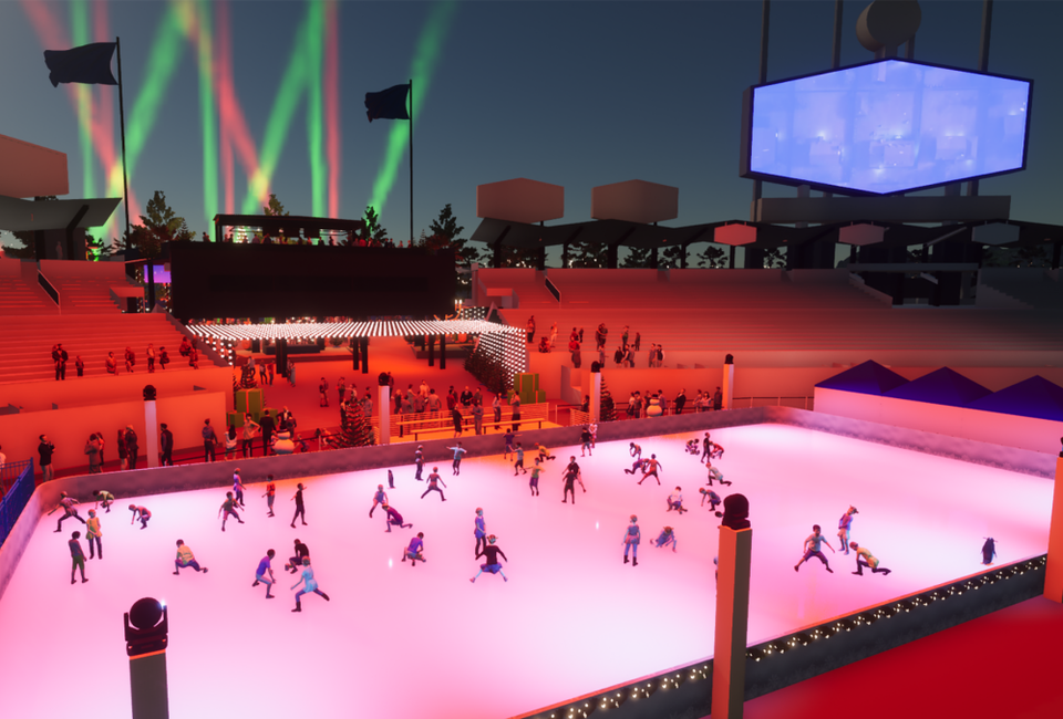 Santa's in the bullpen and ice is in the outfield at the Dodgers Holiday Festival 2021.