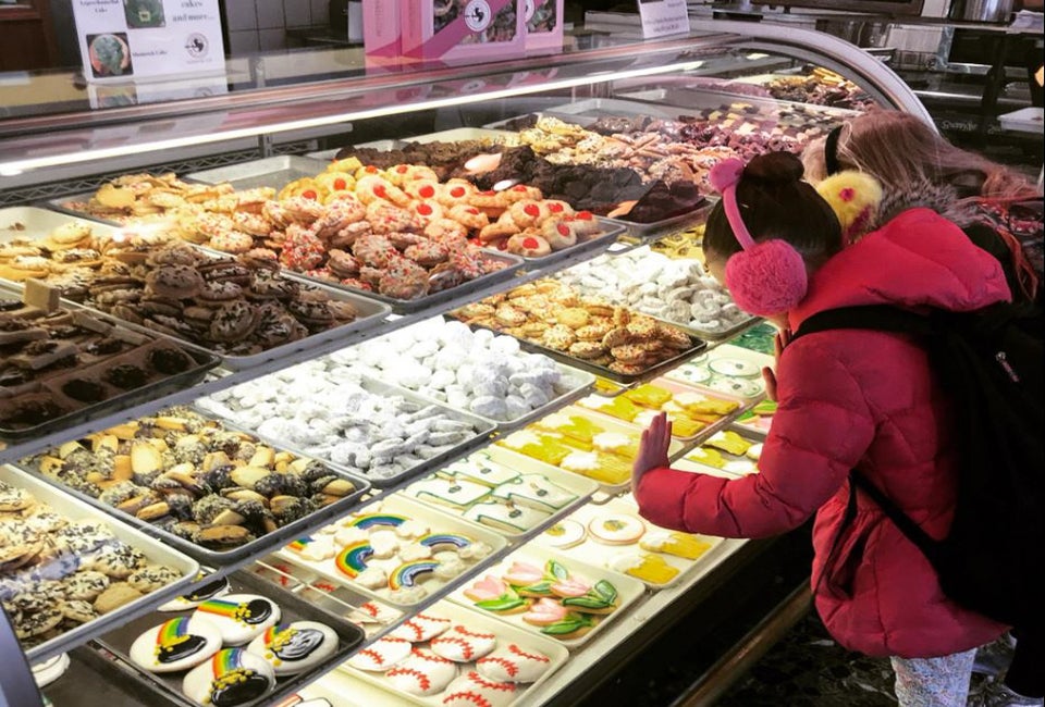 Kids will have a hard time deciding between all the delicious treats at Dinkel's, the 100 year old Bavarian bakery