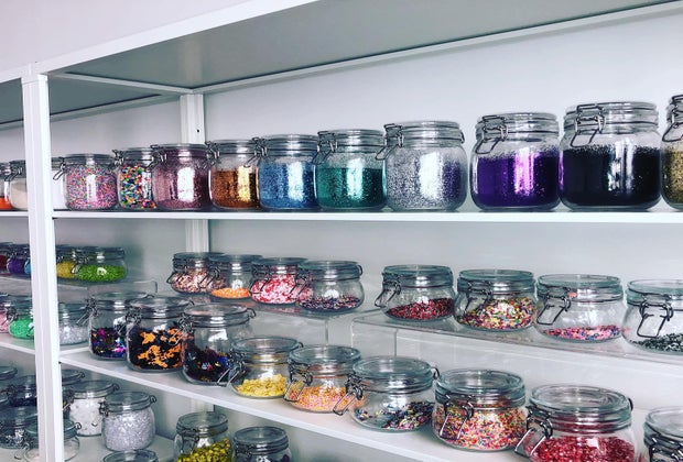 d.i.y slime rows of slime add-ons glitter westchester birthdays