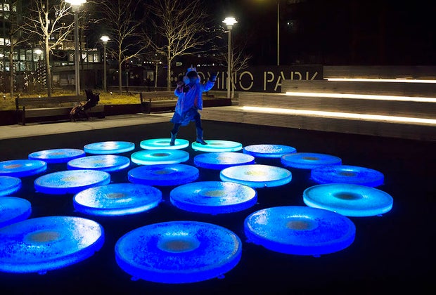 Reflect, Domino Park's New Light-up Public Art Installation 