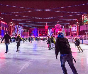 Take a sping at Chicago Wolves Ice Rink at Parkway Bank Park. Photo courtesy of the Rosemont Entertainment District