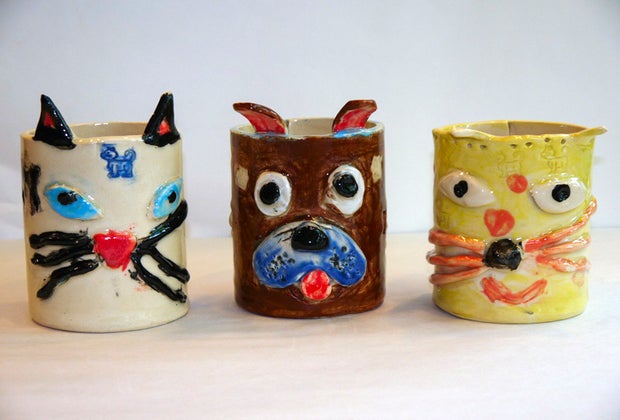 a picture of clay figurines, something you can make at an indoor birthday party at Kid's Clay Room in Chicago