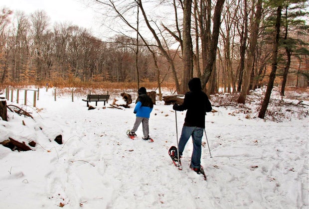 You can rent snowshoes and give it a try. Photo courtesy of Earthplace