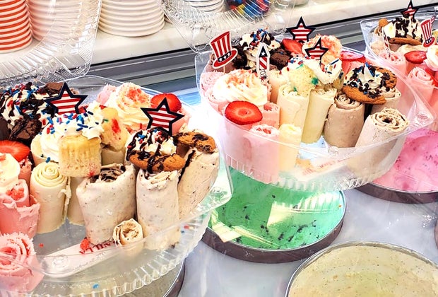 Rolled ice cream from Easton, Pennsylvania's, The Ice Cream Lounge