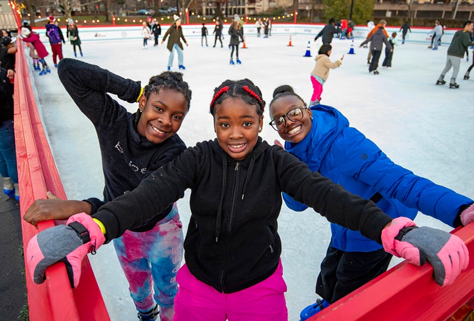 Get outside with the family this winter with the best outdoor skating rinks in Connecticut! Photo by Andy Hart courtesy of Winterfest in Hartford