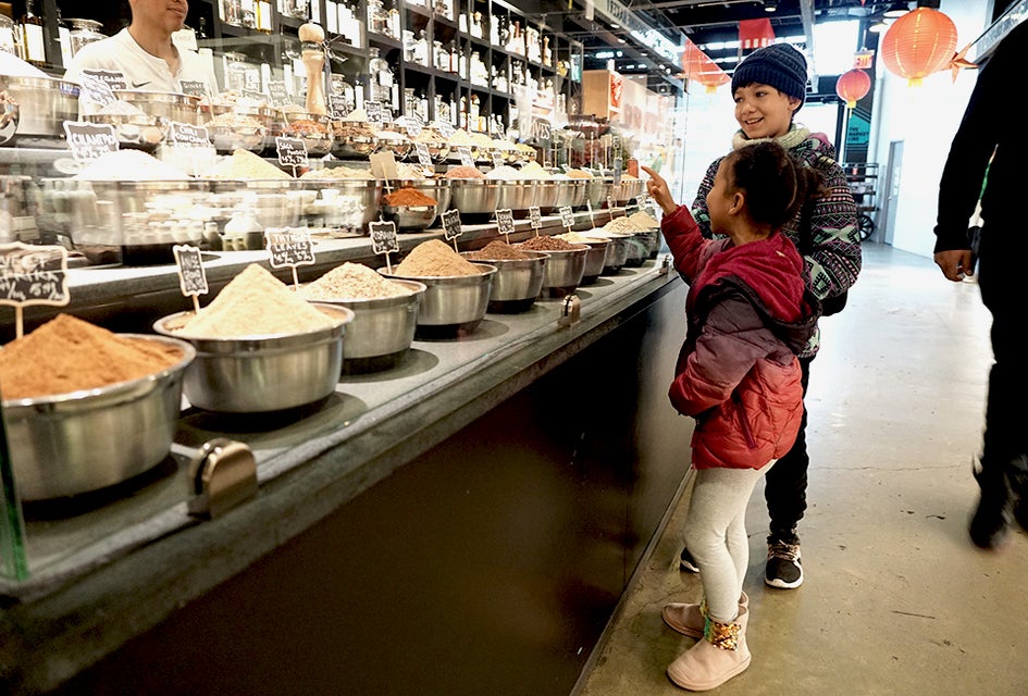 The colorful, fragrant spices at Essex Olive and Spice are hard to miss.