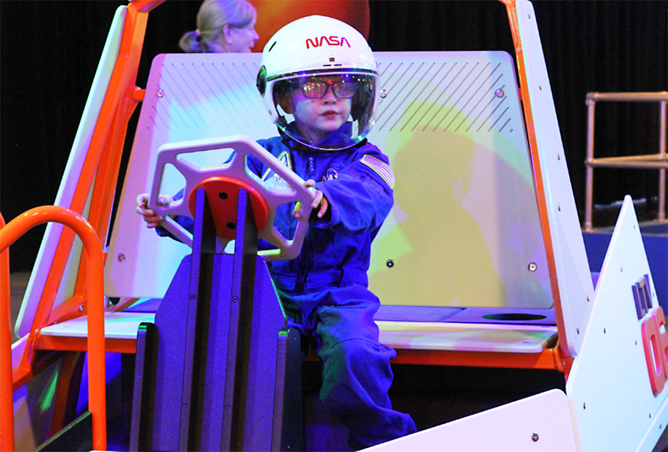 Explore the out-of-this-world possibilities of space travel at the Long Island Children's Museum's new exhibit. Photo courtesy LICM