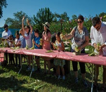 Try your hand at corn husking and more analog entertainment during the Corn Fest at the Queens County Farm Museum. Photo courtesy of the Queens County Farm Museum