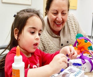 Family Sundays at the Nassau County Museum allows children and the adults in their lives to take time to reconnect while talking about and making art together. Photo courtesy of the museum