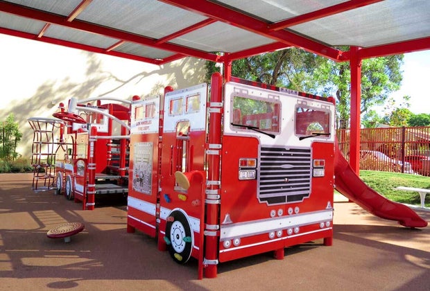 Best playgrounds in Los Angeles: Costano Fire Station 84 Pack in Woodland Hills